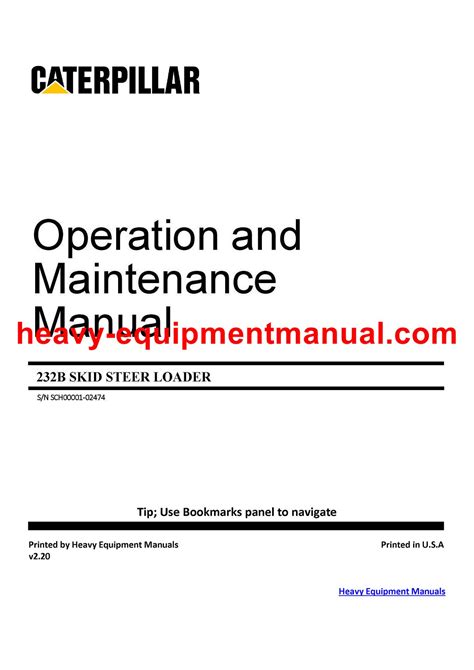 caterpillar skid steer 232b free operation manual|cat 232b weight.